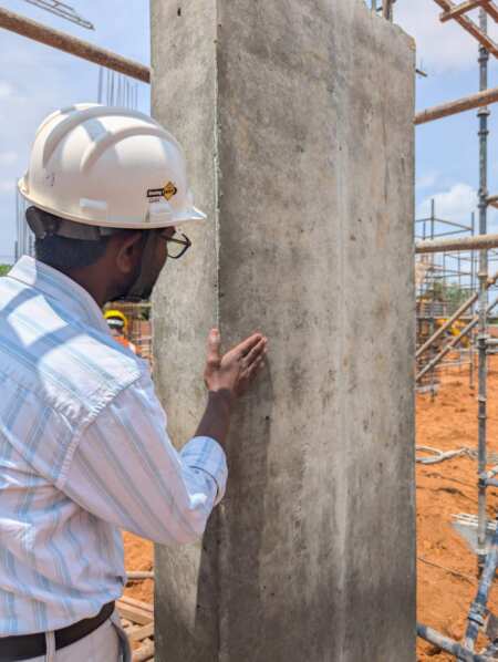 column finish after shuttering